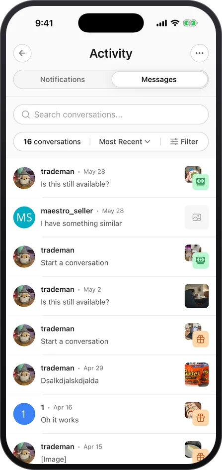 Trade Up — Messages